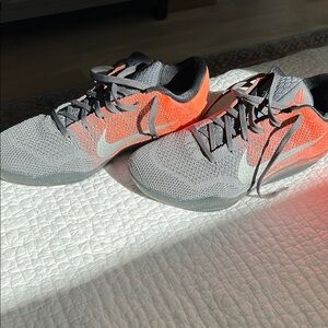 Nike Gray and Orange Athletic Shoes